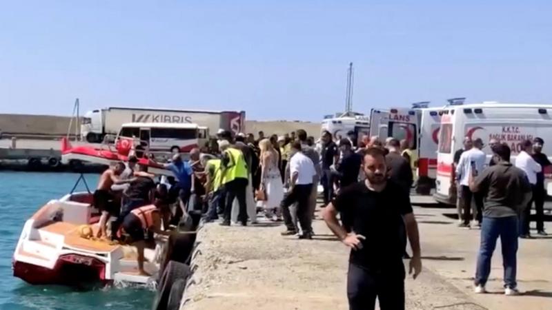 Girne açıklarında bir yolcu gemisi alabora oldu